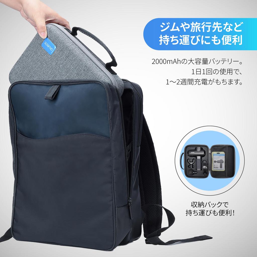 RENPHO Active Handheld Myofascial Release Renpho Total Body 5 Heads 5 Powerful Vibration 3200 Gun, Care, Included, Levels, Full-Body Relaxation,