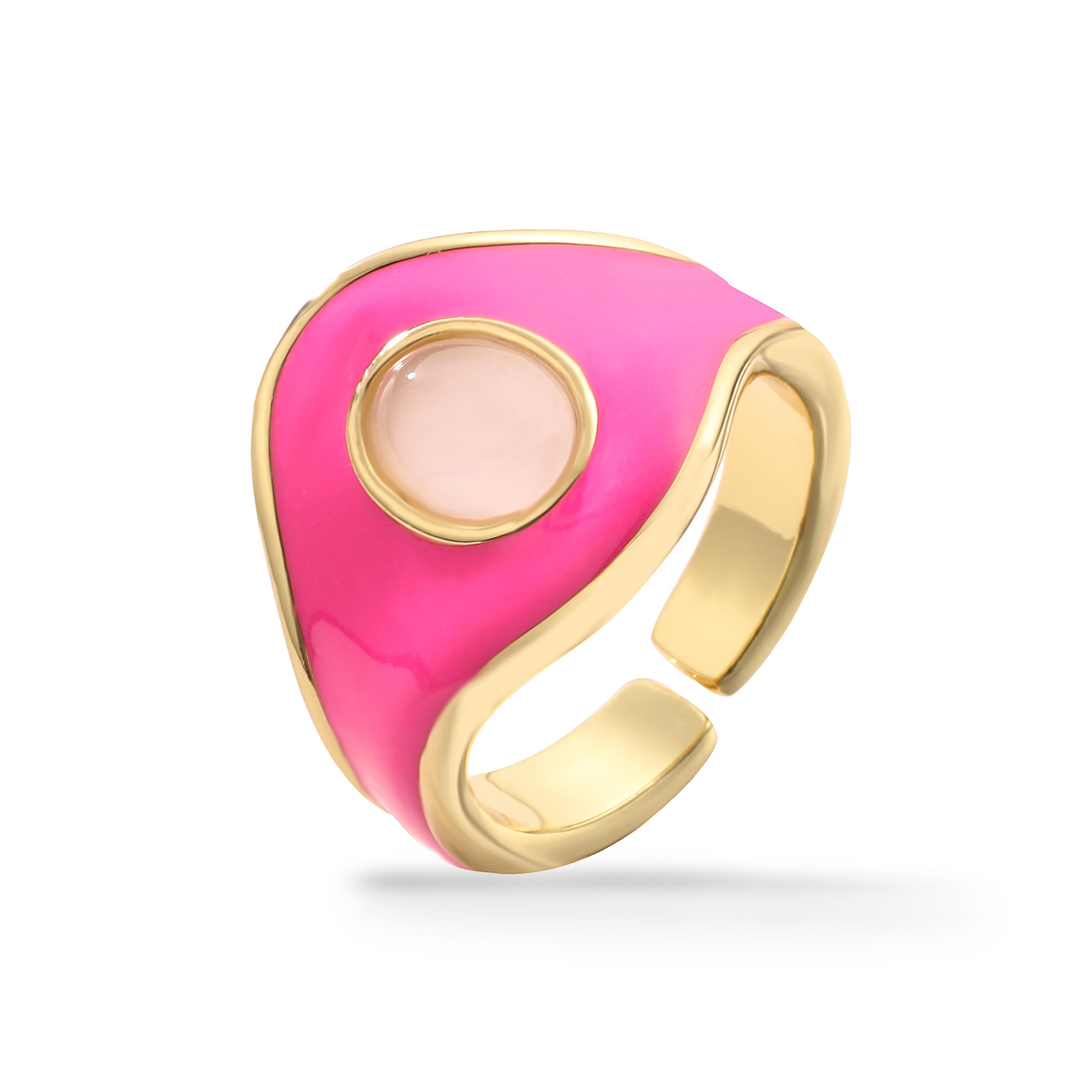 

HECHENG,Enamel Round Rings For Women Punk Style Copper Cubic Zirconia Finger Opening Ring Fashion Accessories resizable розы красного