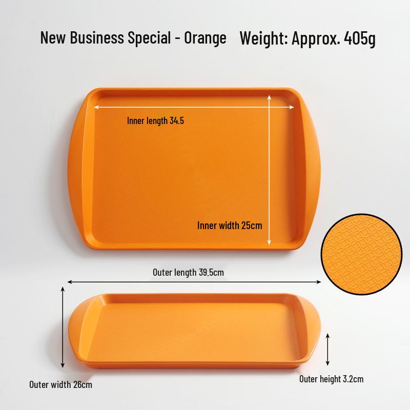 Thickened Rectangular Double-Handled Anti-Slip Tray for Fast Food and Canteen Use