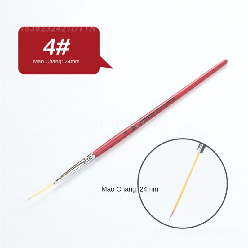 

1~4 шт. Щетки для ногтей, легко удлиняемые, многофункциональные, цветные, линейные, ручка для рисования, инструмент для ногтей, ручка для ногтей, портативная, из красного дерева