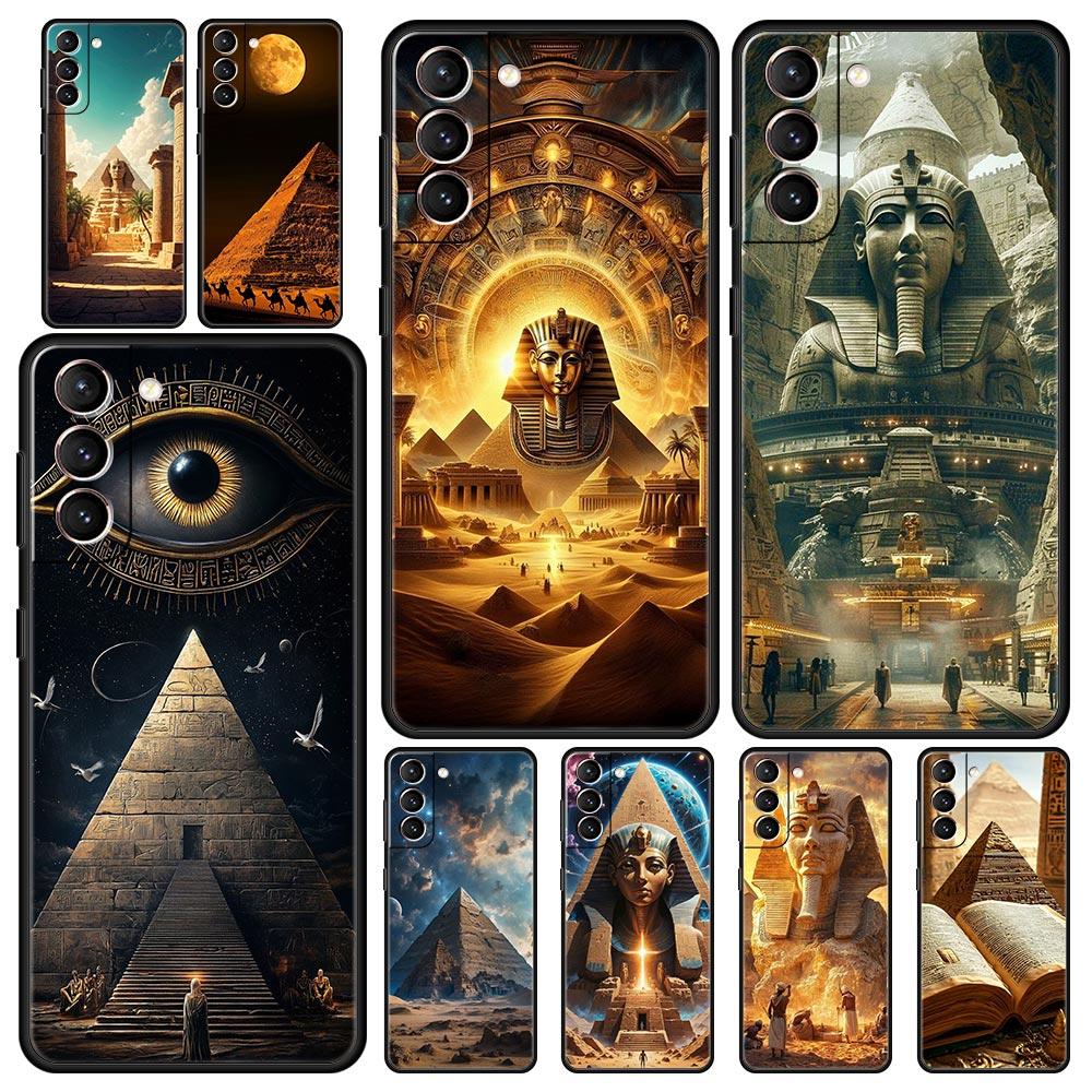 Ancient Egypt Egyptian God Pyramid Phone Case For Samsung Galaxy S25 Edge S24 S23 S22 S21 Ultra S20 FE 5G S10 S10E S9 Plus Cover