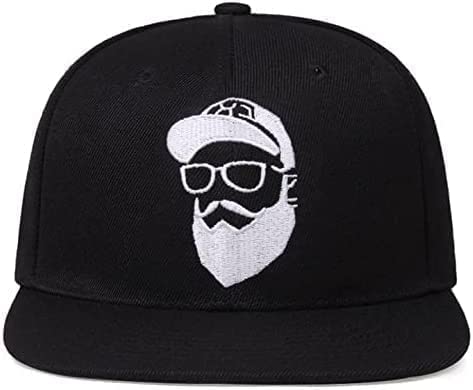 

Sproutsy Men s Bearded Cotton Cap, Hip Hop, Skater Style, Stylish Flat/Straight Cap (Black)