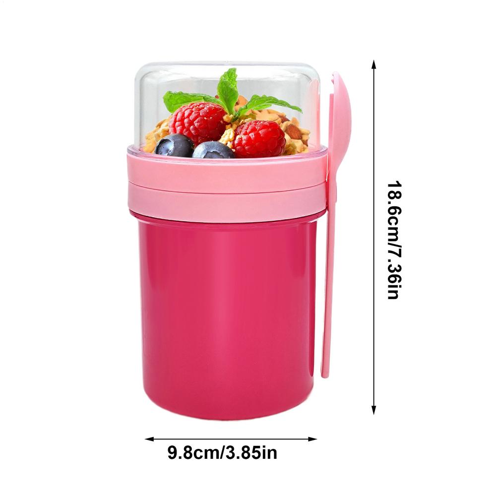 

1pcs Carry Breakfast Convenient Cups Salad Cups Yogurt Cereal Oatmeal Snacks Parfait Containers And Salad Dressing Holders рожевий