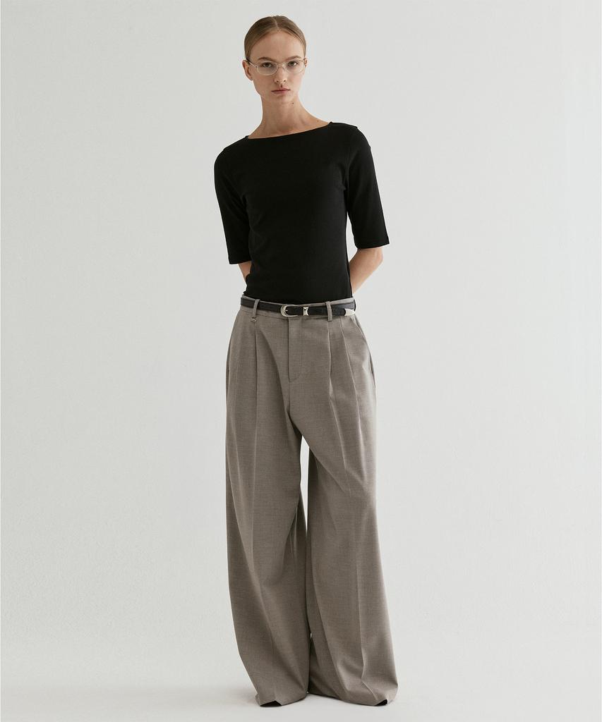 From Wear Signature Wide Pintuck Trousers Grey