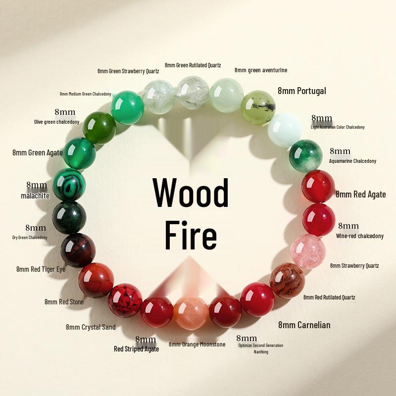 Guochao New Chinese Style Women's Bracelet: Natural Stone, Multi-Gemstone, Small Light Luxury Crystal Jewelry