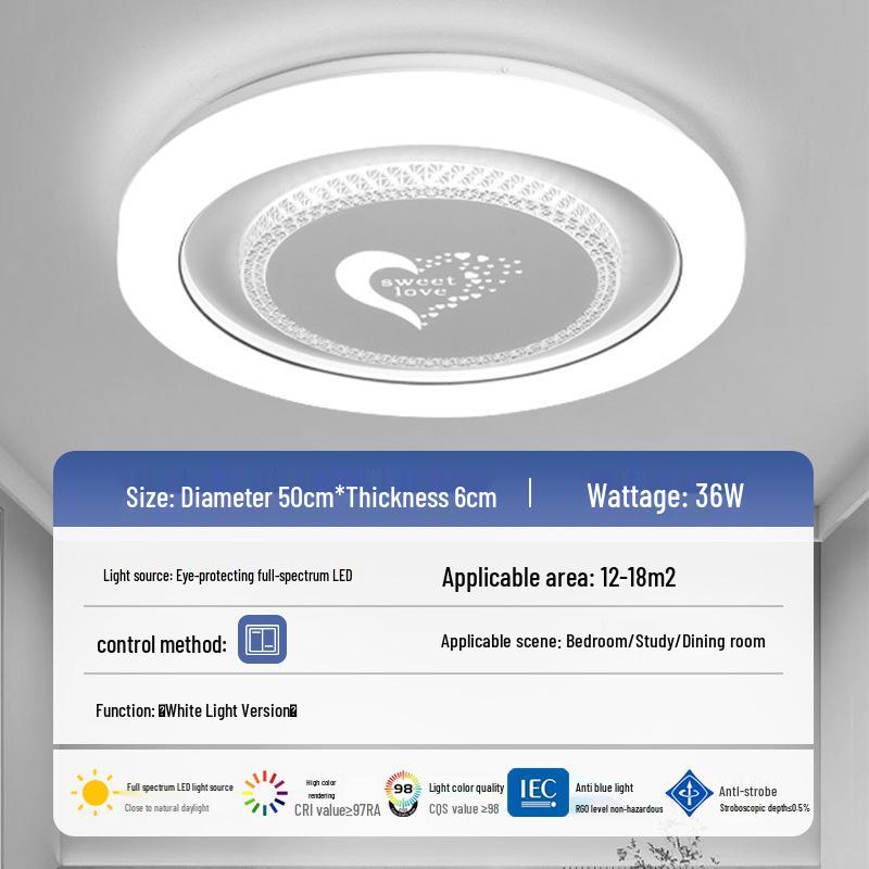 2025 Modern Minimalist LED Ceiling Light for Master Bedroom & Kids' Rooms - Full Spectrum Eye Protection