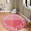Circular ABC Letter Carpet Mat Game Room Anti Slip Floor Mat Suitable for Living Room Bedroom Carpet Home Party Decoration