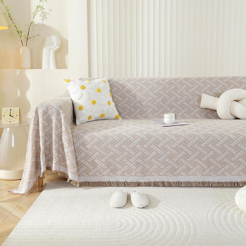 Scandinavian Style Simple Solid Colour Sofa Cover Cloth Four Seasons Universal Sofa Towel Full Cover Universal All-inclusive Sofa Cover