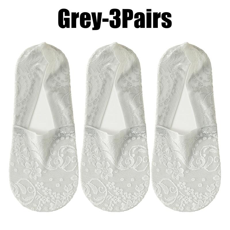 Non Slip Heel Ladies Lace Boat Socks Pure Cotton Breathable Low Cut Invisible Ankle Socks Women Summer Thin Casual Socks
