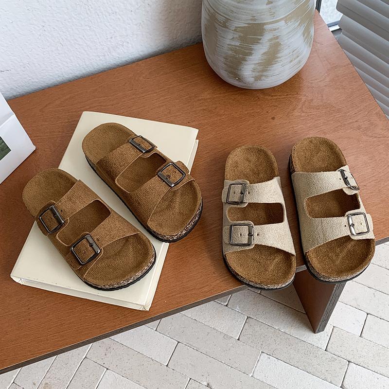New Summer Kids Beach Cork Slippers for Girls Boys Children Outdoor Casual Non-slip Flat with Slide Shoe Boys Girls Sandals