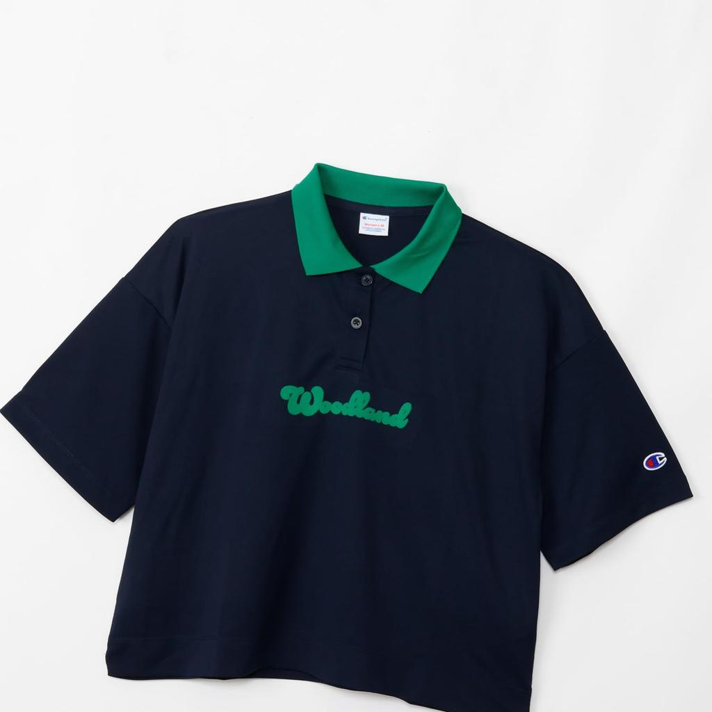 Champion Casual Polo Dark Relax UV Heat Quick Graphic Garment Wash Women's Shirt, Navy, CW-B318, 100% Cotton, Fit, Protection, Shielding, Drying,