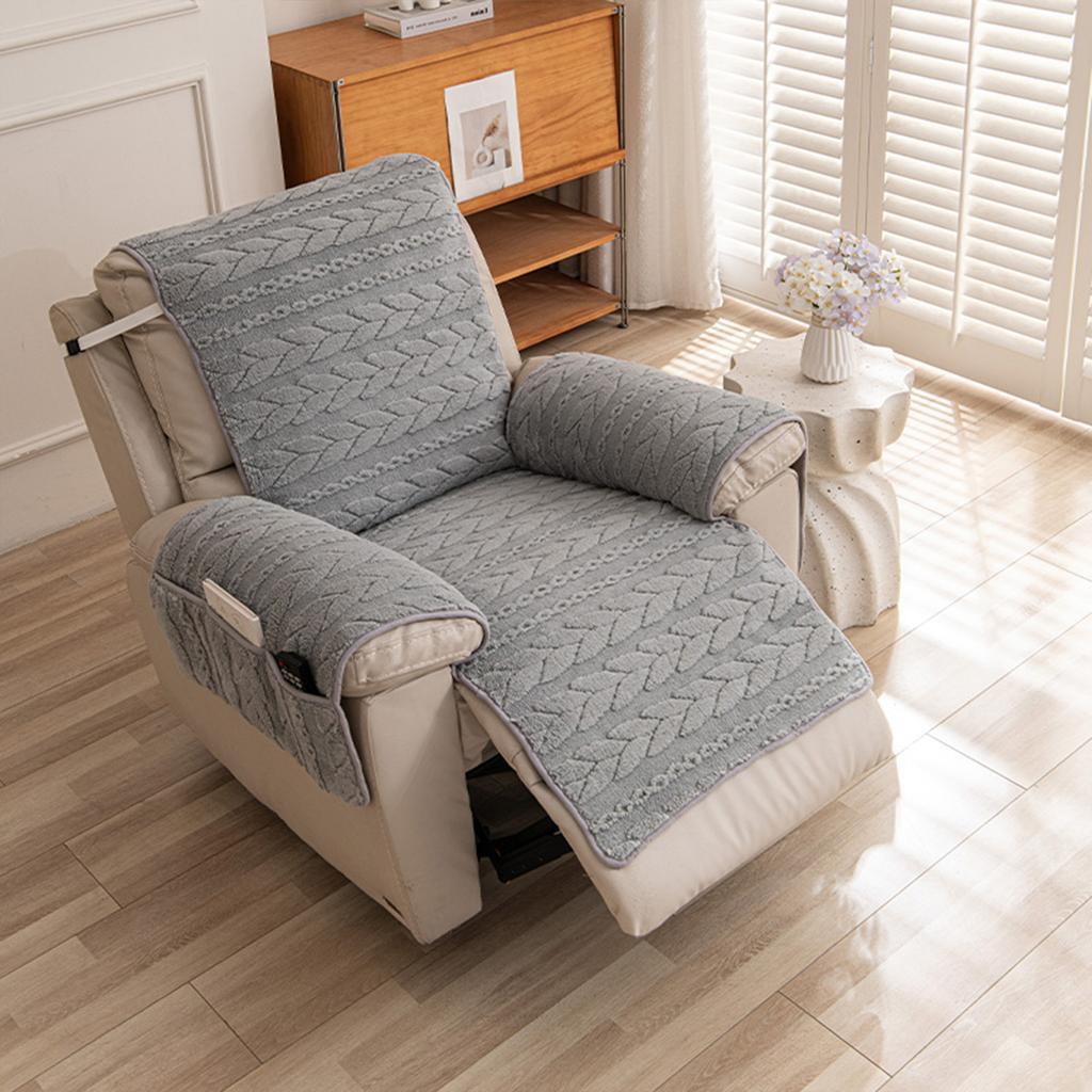 Autumn and Winter Warm Integrated Massage Lounge Chair Cushion Plush Sofa Towel Seat Cushion, First-class Single Seat Cushion