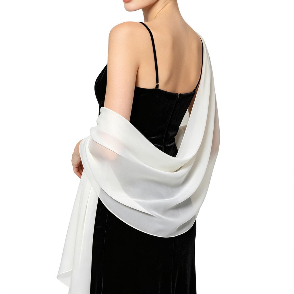 Damen-Abendschal Leichter durchsichtiger Wickelschal für formelle Party Hochzeit Abschlussball Accessoire Elegantes Design Weicher Stoff