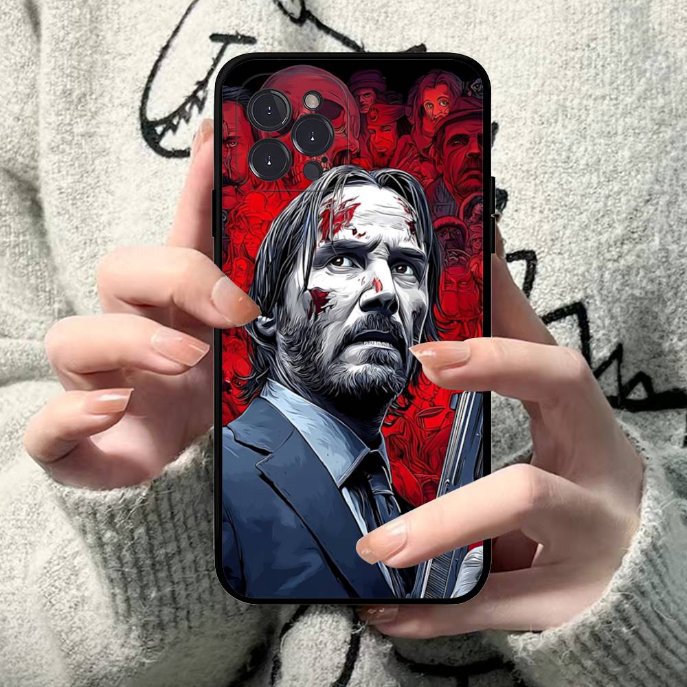 1pc Classic J-john Movie W-wick Phone Case For Iphone 17 Air 16 15 14 13 12 11 Pro Max 16 15 14 Plus TPU Soft Case
