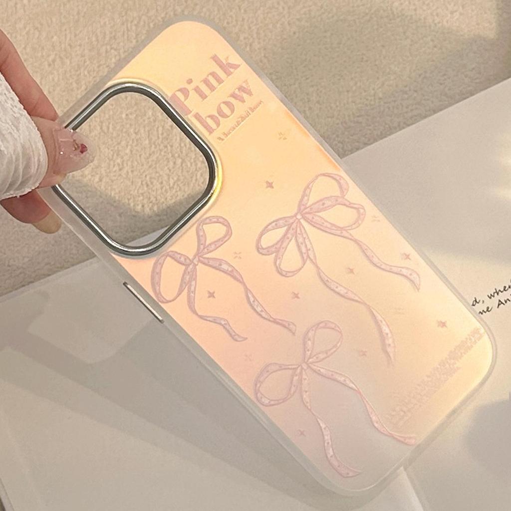 Art Pink Bow Case for iPhone 15 iPhone 16 Pro Max