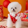 Red Dog Vest Scarf Cat Coat Kitty Clothes Pet Tang Suit  Spring Festival