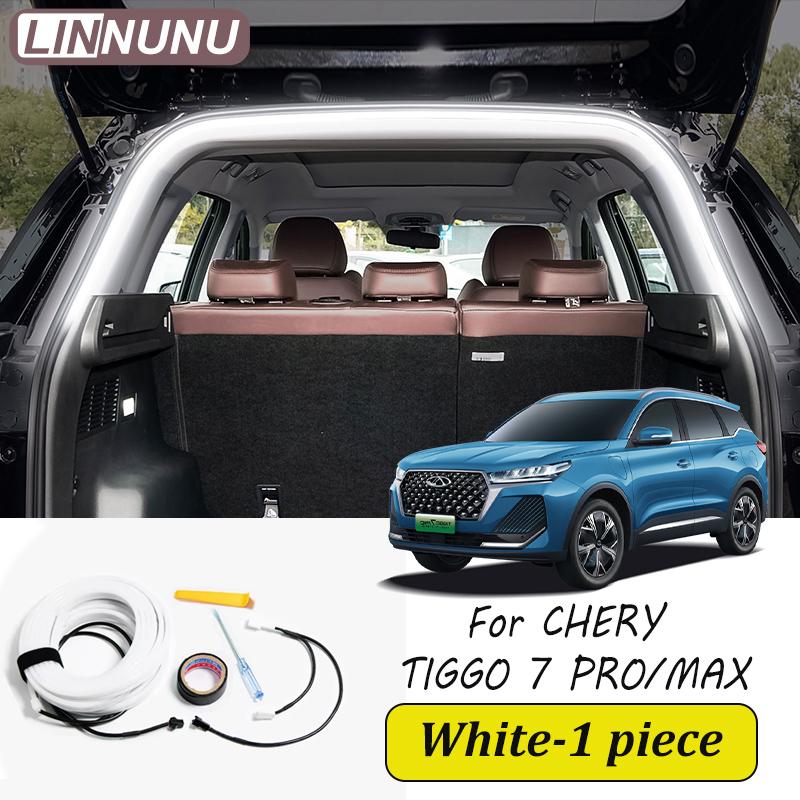 LINNUNU Для Chery Chirey Tiggo 7 pro max 2025 2024 Светодиодная полоса освещения багажника автомобиля Атмосферная подсветка Модифицированные аксессуары для интерьера white light-1Piece