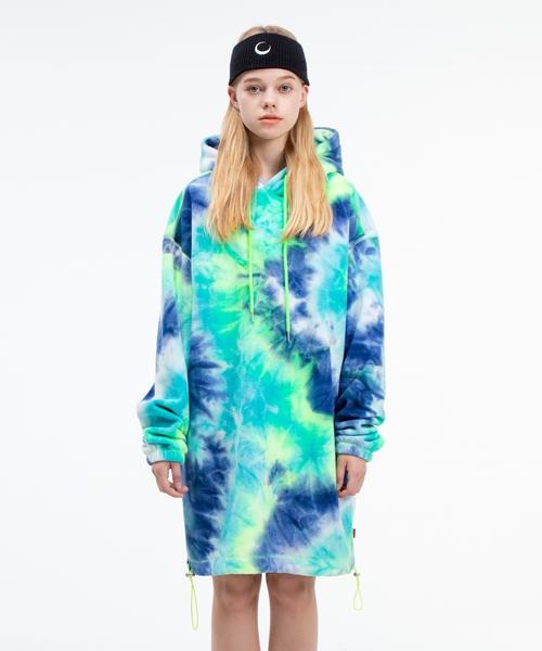 Fake Mama Polar Fleece Applique Long Hoodie [Sky Blue] Other Colors