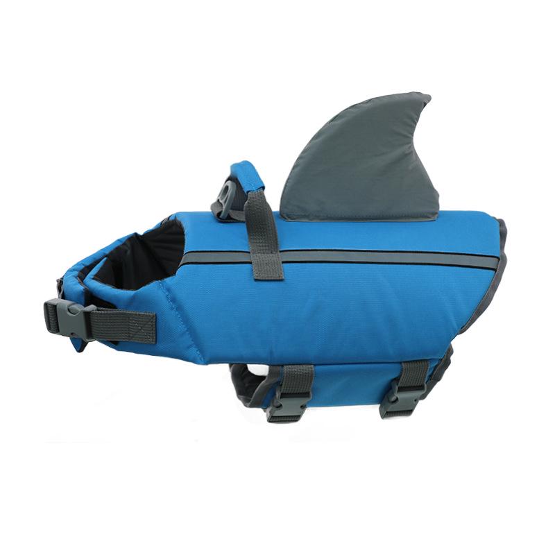 

Shark Fin Dog Swimsuit with Life Jacket for Small & Large Dogs - Fashionable Water Entertainment Pet Clothing XS