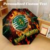 8 Rib Auto Folding Umbrella Sporting CP Print Custom Name Text Portable Rain Gear