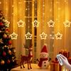 Christmas Tree Curtain Lights, Christmas Window Lights Decor with Remote,8 Lighting Modes, IP65 Waterproof, 10 Hooks Christmas Decorations Indoor