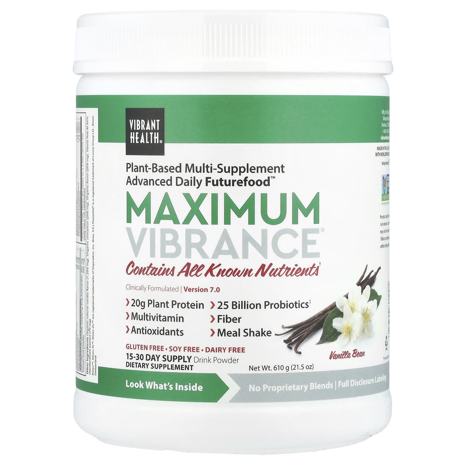 

Maximum Vibrance®, Version 7.0, Vanilla Bean, 610G (21.5Oz)