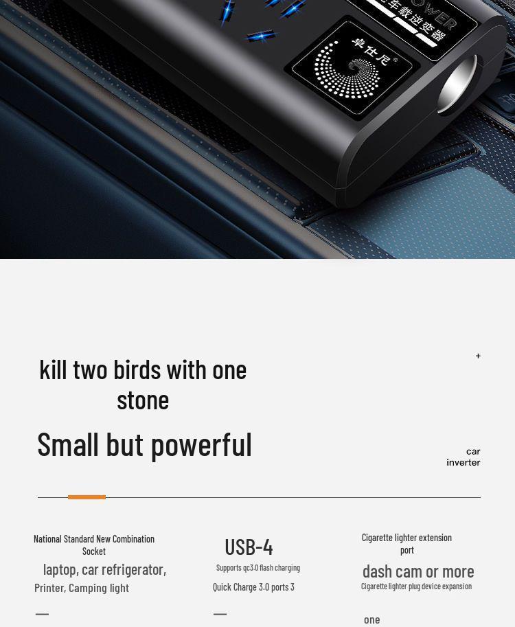 Universal 12V/24V To 220V Car Power Inverter & Mobile Charger Socket