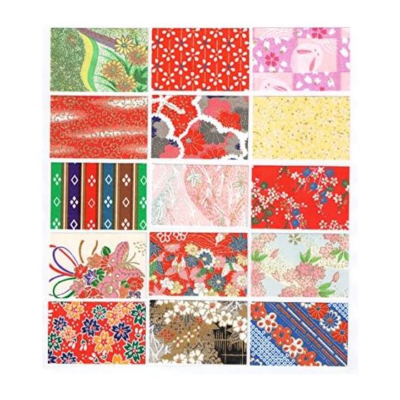 Washi Kawasumi Chiyogami Yuzen Washi 15 x 15cm 15 patterns/15 sheets F set