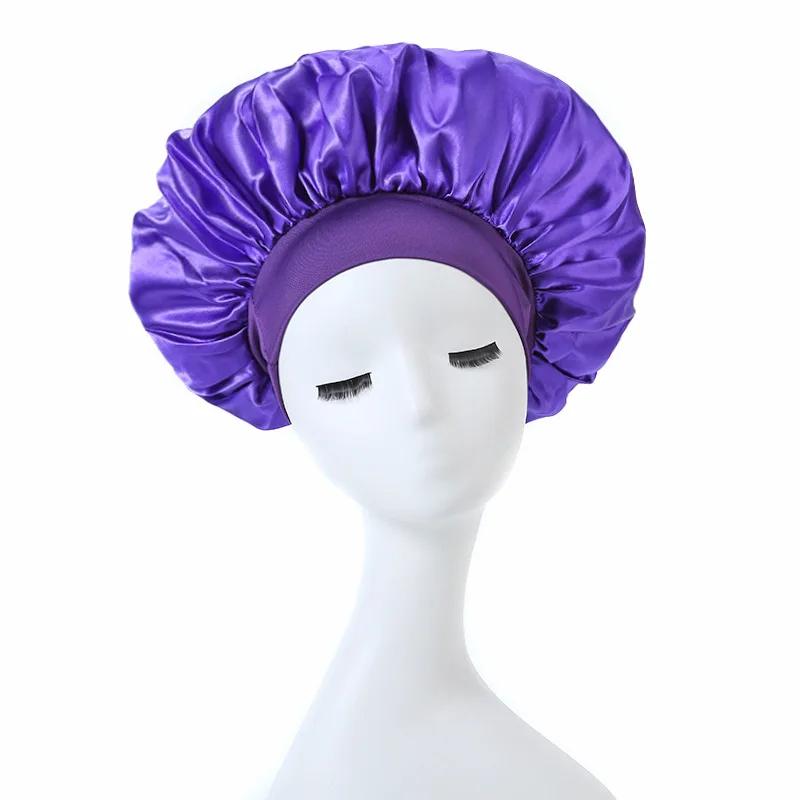 Women Satin Night Hair Cap High Stretch Sleeping Hat Chemotherapy Cap Hair Protection Bonnet Unisex Sleep Cap