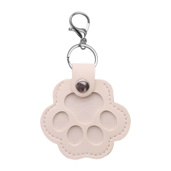 Faux Leather Paw Keychain Pet Hair Keepsake Paw Charm Key Holder Unique Memorial Collection Pet Memorial Gift
