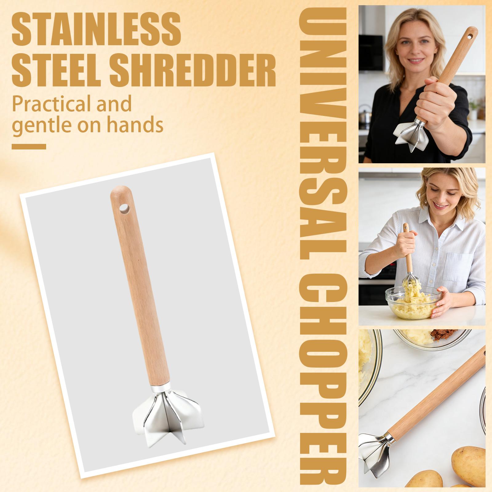 

Stainless Steel Meat Grinder Potato Grater Chicken Masher One Size коричневый