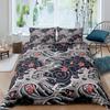 Japanese Crane Duvet Cover King Queen Size Wave Flower Ukiyo-e Style Bedding Set Eastern Culture 23pcs Polyester Quilt Cover