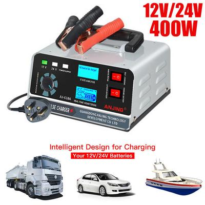 12 V/24 V Autobatterieladegerät, 400 W, 260 W, großes Batterieladegerät, automatischer intelligenter Reparaturtyp für Auto, Motorrad, SUV, LKW