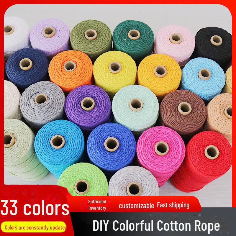 2 mm farbiges Baumwollfadenseil für selbstgemachte dekorative geflochtene Wandteppiche
