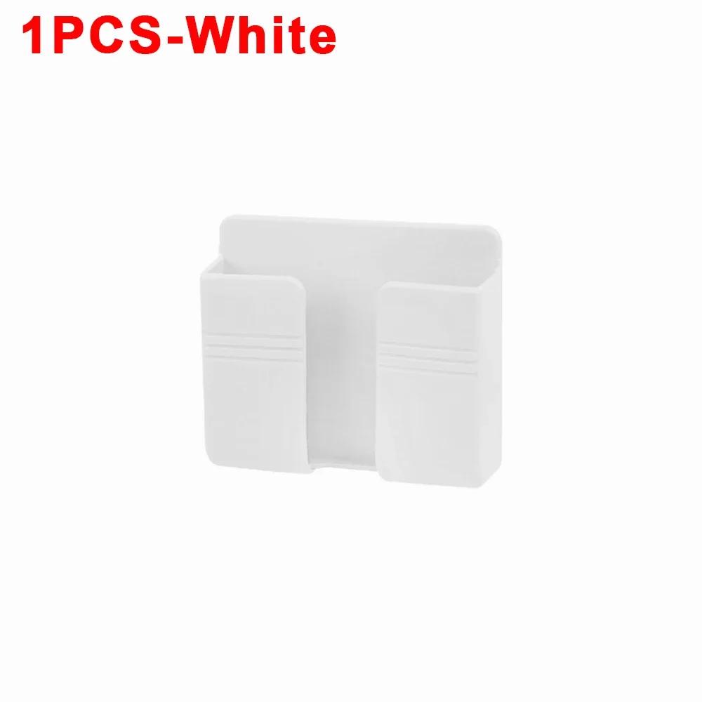 4Pcs Wall Mounted Storage Box Multifunction Punch Free Organizer TV Remote Control Mounted Mobile Phone Plug Charging Holder