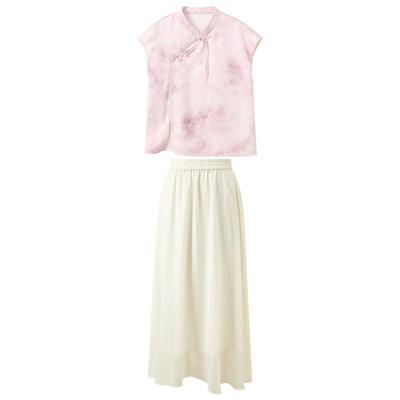 Sancai New Chinese Style Chiffon Two-Piece Set