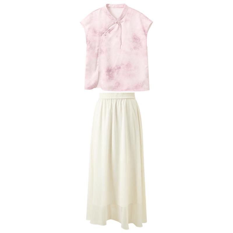 Sancai New Chinese Style Chiffon Two-Piece Set L