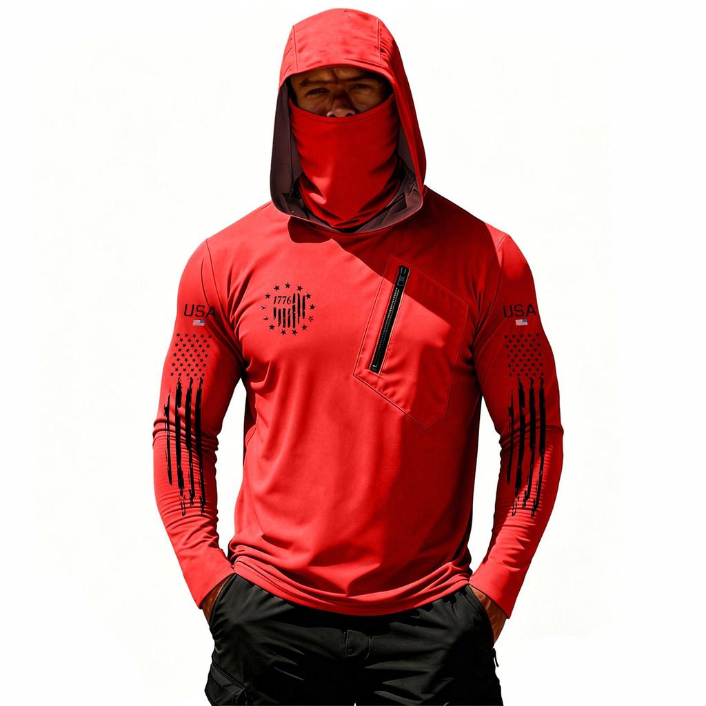 Herren Casual Kapuzen-Langarm-Sonnenschutz-Oberteil