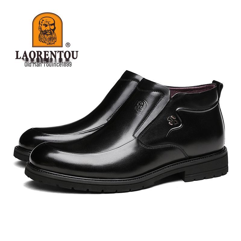 Men s Winter High-Top Velvet Slip-On Warm Boots 40 чёрный