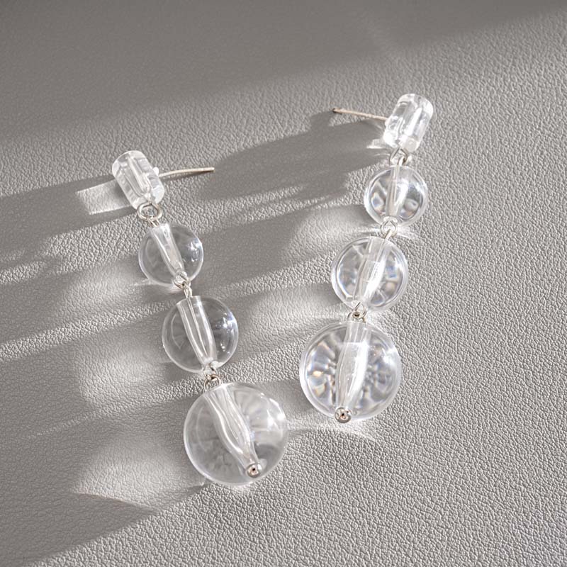 Vintage Transparent Resin Ball Dangle Earrings for Women Fashion Classic Long Water Drop Tassel Earrings Jewelry Gift
