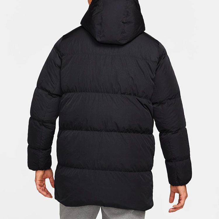Jordan Solid Print Logo Zip Hooded Down Jacket Men Outerwear Black DZ4554-010