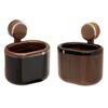 Storage Bucket Wall Mounted Suction Cup Design Large Capacity Wastebasket with Wood Grain Appearance Organizer for Bathroom