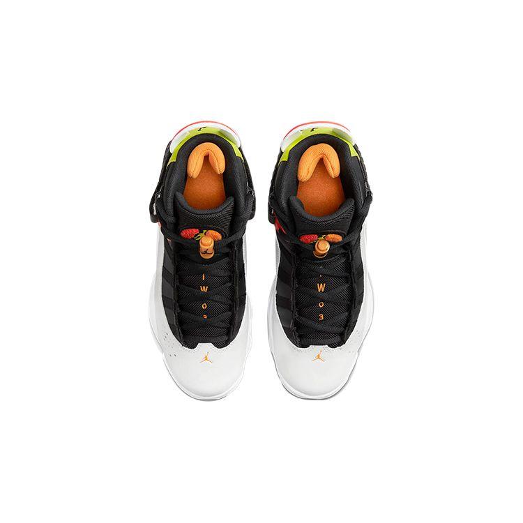 Air Jordan 6 Rings GS His Airness Kids Sneakers Black Team-Orange Kumquat 323399-038