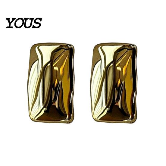 Comfortable Long-lasting Earrings 1 Pair Chunky for Women, Silver/Gold Statement Elegant Lightweight Drop Stud Earrings, Geometric Square Jewelry Gift