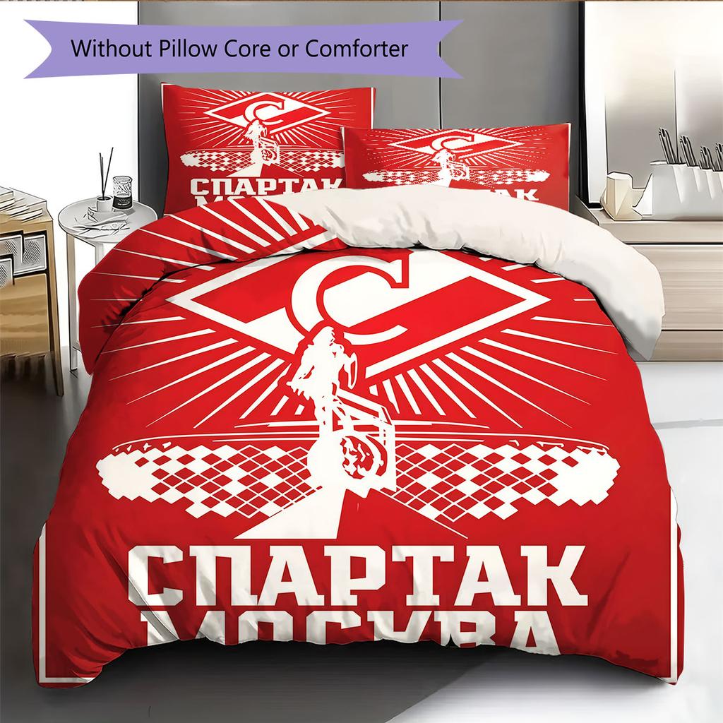 Spartak Moscow Roar Bedding Quilt Set Quilt Cover Pillowcase Home Decoration Birthday Gift (1 * duvet cover + 2 * pillowcase, without core)
