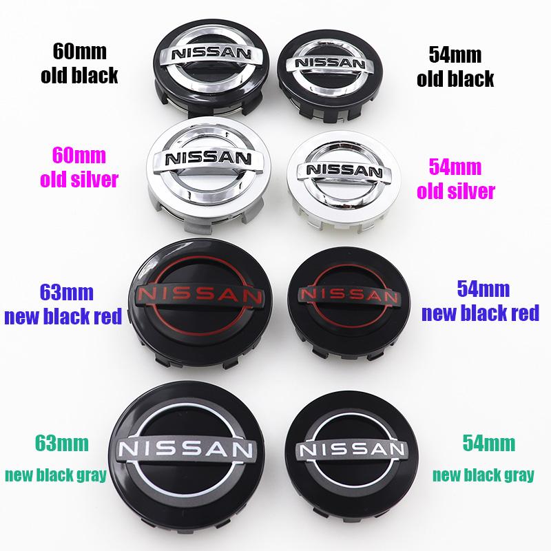 4pcs 54mm 60mm 63mm Nissan Car Wheel Cap Emblem Wheel Center Hub Cap Auto Rim Refit Dust-proof Badge Covers Styling Accessories