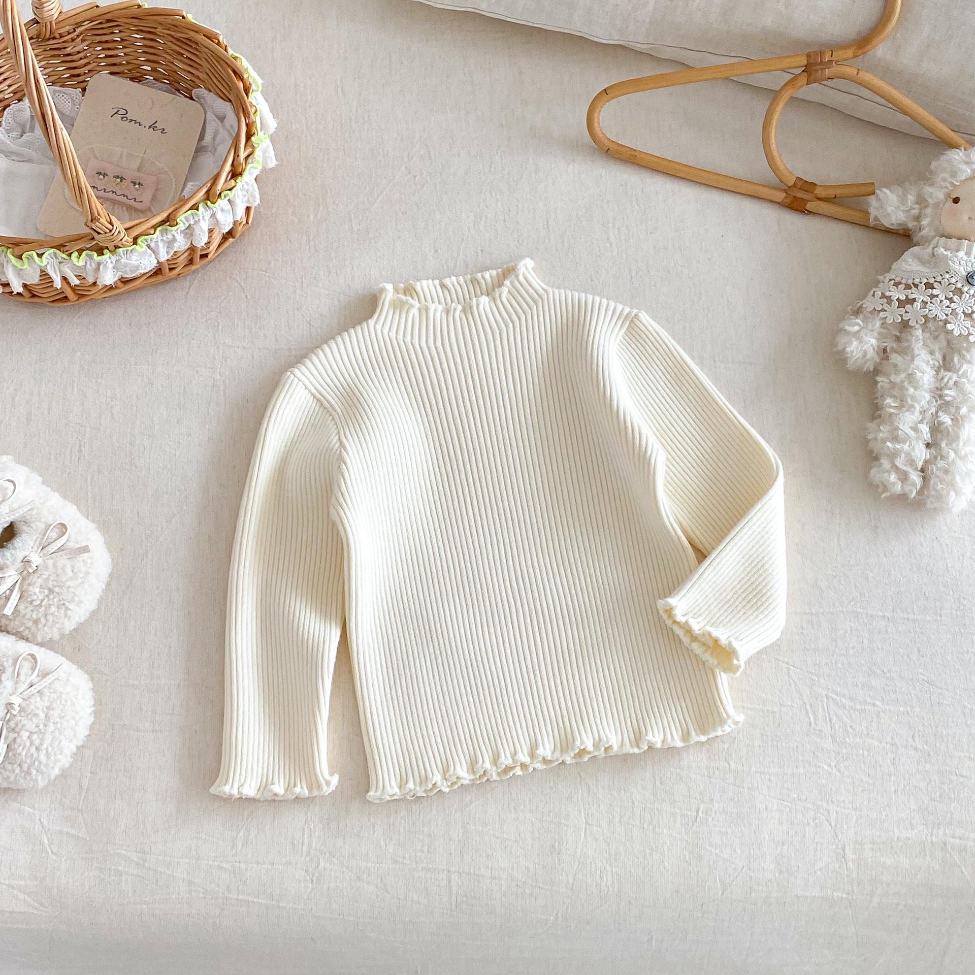 

2025 Winter Girls Thick Knitted Pullover - Simple, Fashionable Solid Color Sweater for Babies and Children 120 cm