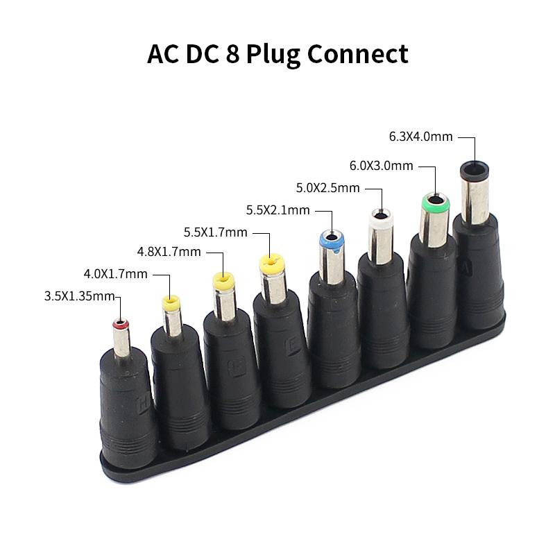 AC DC Adjustable Power Supply Adapter 3V-24V-3A LED Screen Display Voltage Various 3V 9V 12V 15V 24V 72W 8PCS Jack DC Connector