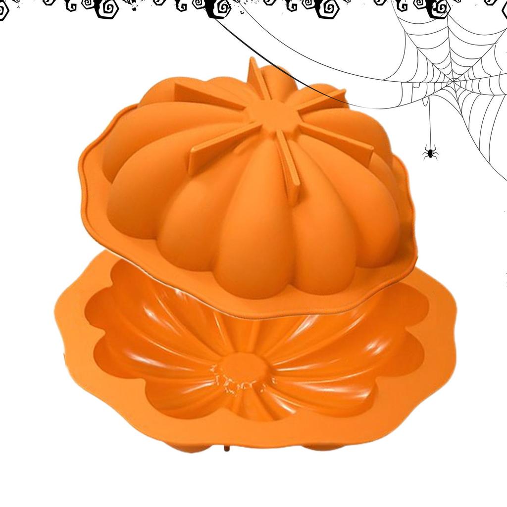 Pumpkin Mold Festive Halloween Mold 3D Non-Stick Chocolate Mould for Party Dessert Cooking Birthday Kitchen Holiday Home Baking