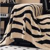 1pc Zebra Stripes Jacquard Contrast Colour Warm Fleece Sofa Towel, Sofa Winter Leisure Blanket for Living & Bed Room Decor